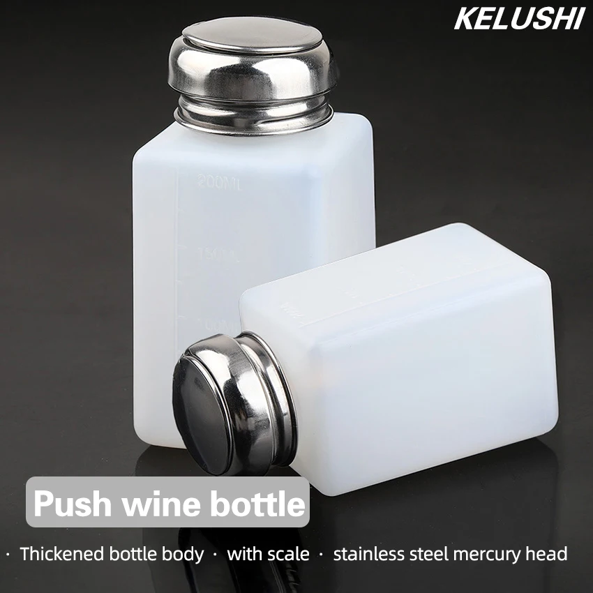 Clean Remover Alcohol Liquid Containers Bottle With Stainless Steel Leak Proof Pump Cap Plastic Empty 200ML 5 Pcs | Мобильные