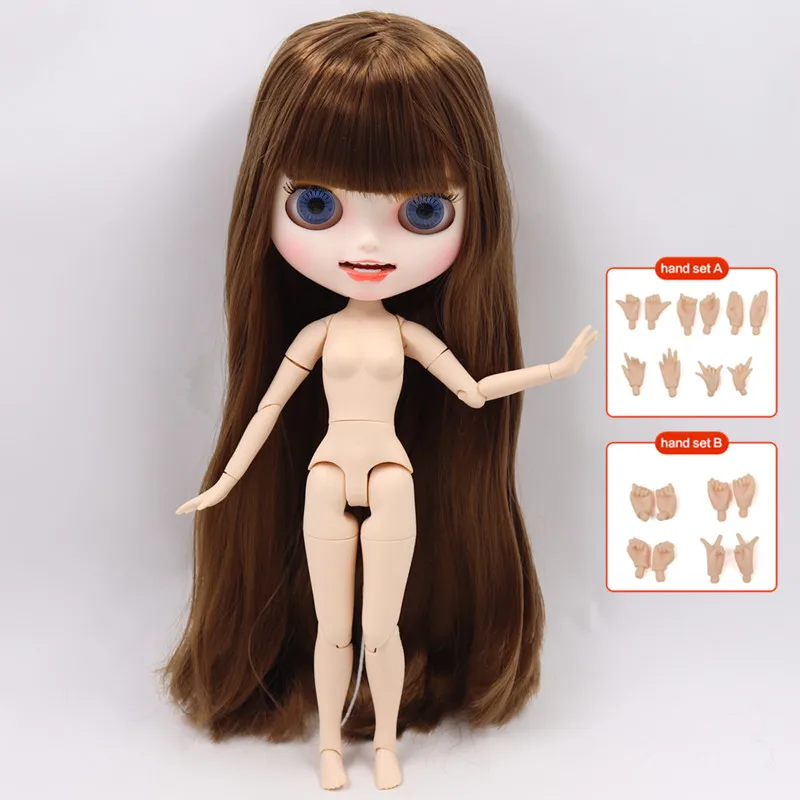 Nude doll ICY Blyth кукла на заказ с руками Набор для тела Новая Улыбка Рот матовое лицо 1/6 игрушки BJD DIY модные куклы подарок для девочки специальное предложение - Цвет: Nude doll