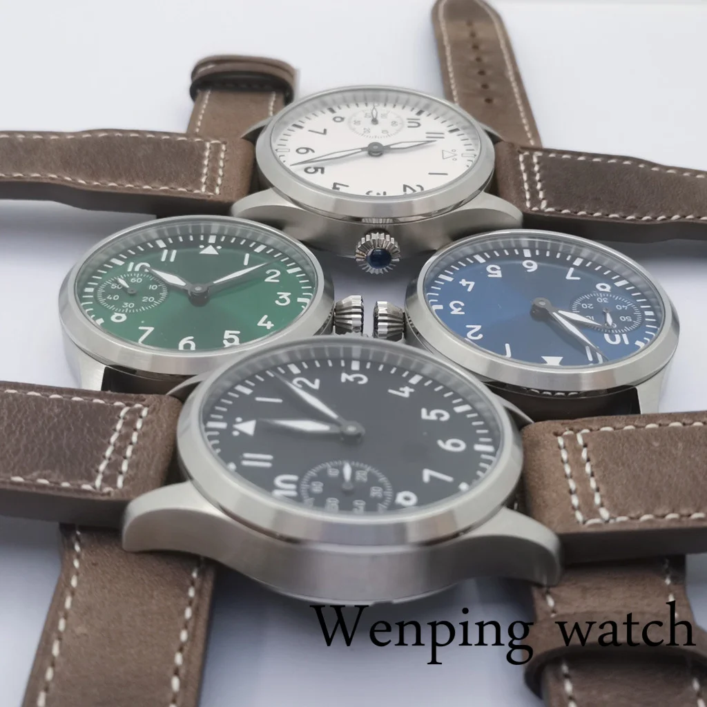 Мужские часы с кожаным ремешком 42 мм стерильный сапфировый кристалл черный и