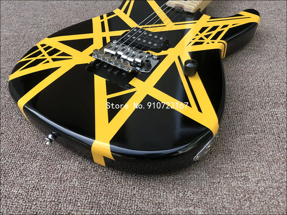 2020 Высококачественная электрогитара с Floyd-rose желтая диагональная только мостик