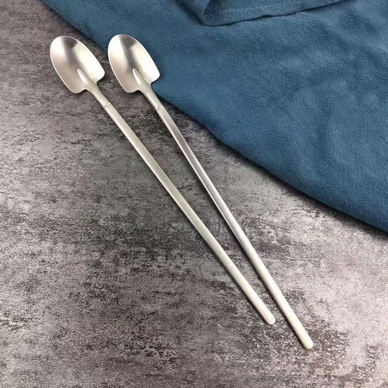 

Creative Stainless Steel Long Stirring Spoon Coffee Spoon Stirring Spoon Cocktail Drink Stick Stirring Milk Tea Coffee Cocktail