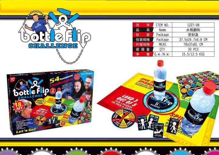 

Taiwan Malay Hot Selling Bottle Challenge Game Bottle Flip Game Water Bottle Flip Patty Party