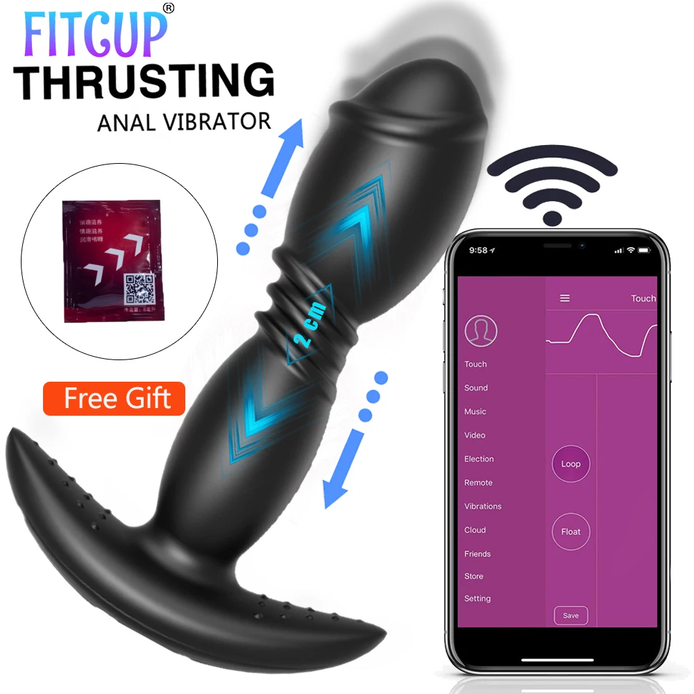 Thrusting Anal Vibrators Male Prostate Massager Masturbator Bluetooth APP Control Butt Plug Dildo Sex Toys For Men Women Gay