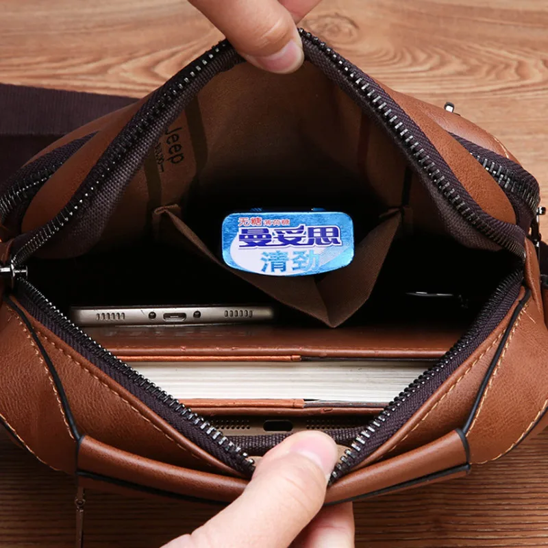 new men crossbody bag multi function shoulder bags men handbags large capacity split leather bag for man messenger bags tote bag free global shipping