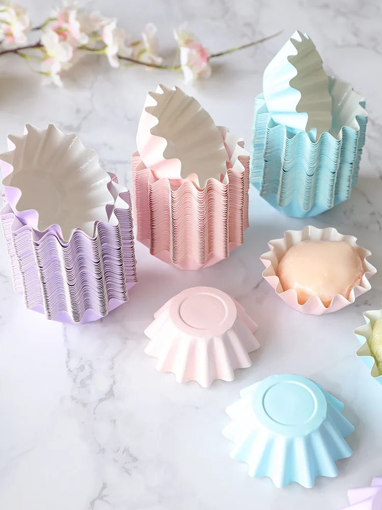 

100Pcs Baking Cupcake Paper Cups Candy Color Thick Cupcake Wrappers Paper Baking Cup Mold for Wedding Birthday Party