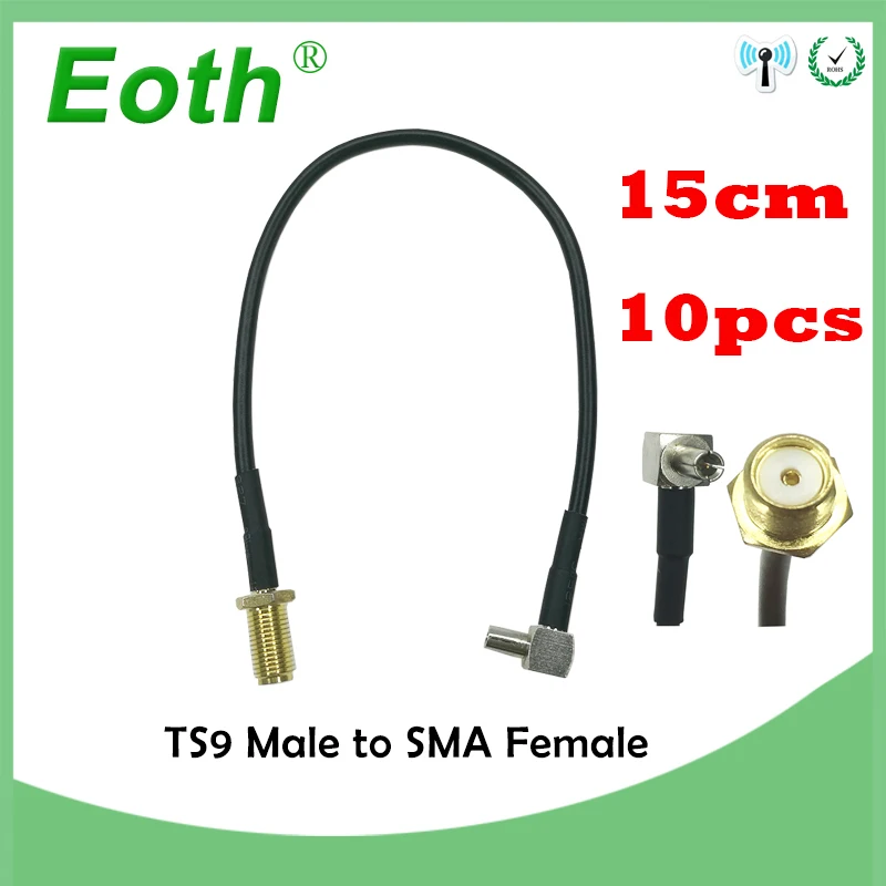 10 шт. 3G ZTE модемный кабель TS9 штекер прямой SMA женский правый угол pigtail RG178 оптовая