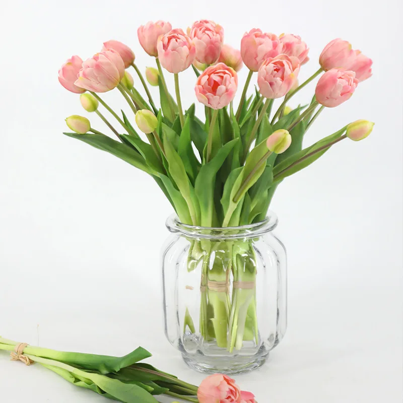 

New Silicone Tulip Artificial Flower Real Touch Bouquet 40CM Luxury Home Decorative Flowers Living Room Deco Flores Fake Plant