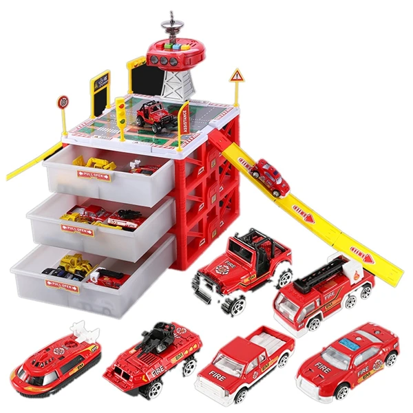 Многофункциональный мини-ящик для парковки с сигнальной башней детские игрушки