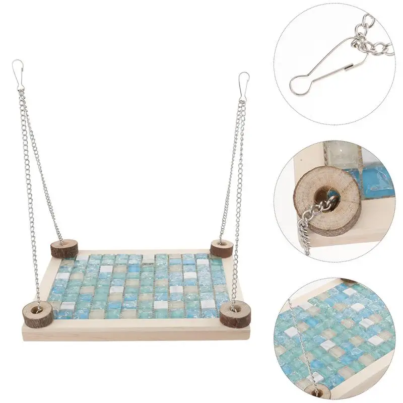 

Hamster Wood Platform Cage Accessory Squirrels Hanging Cooling Bed Swing Hammock