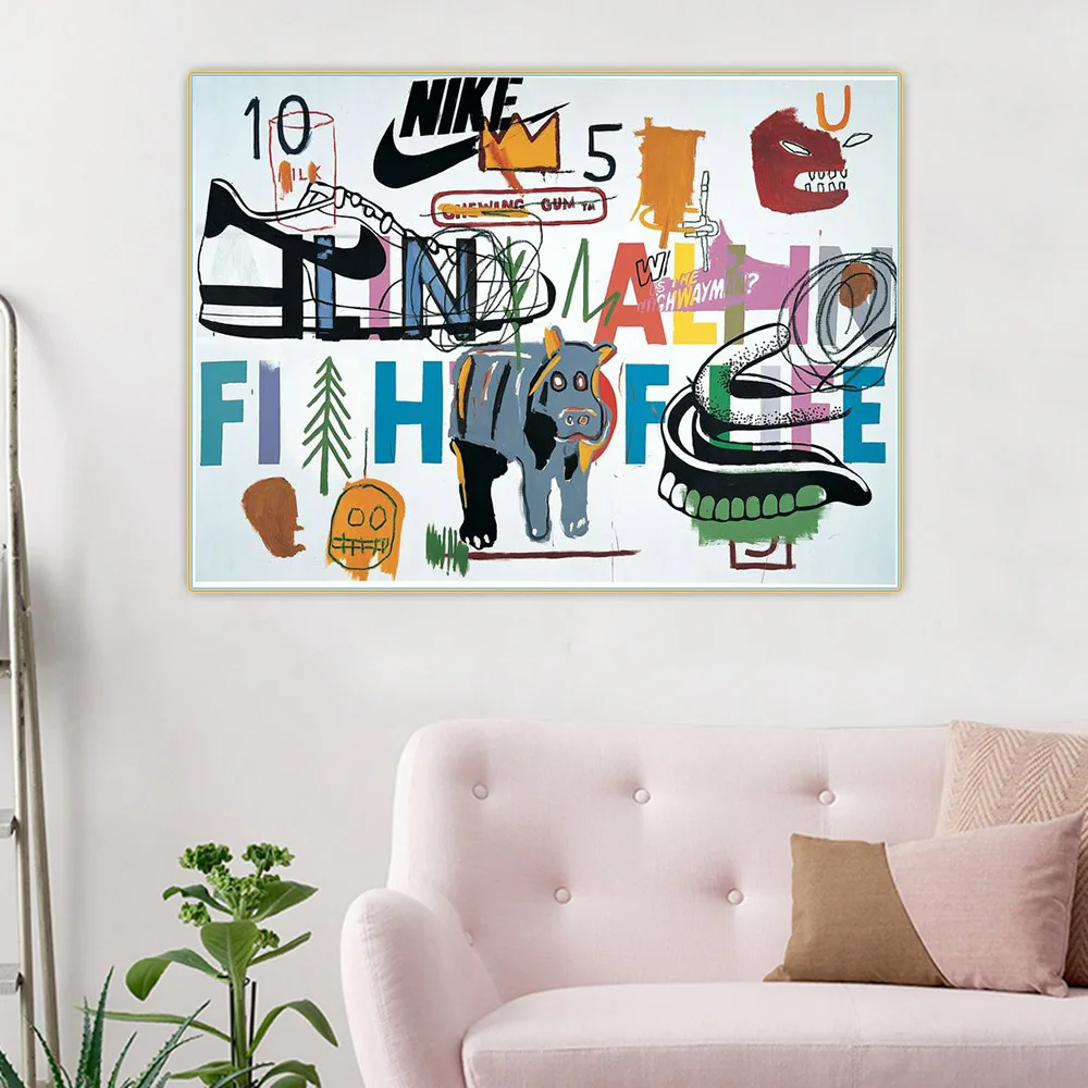

Graffiti Poster Canvas Painting On Wall Loft Modern Home Decoration Pictures for Bedroom Frameless Art Prints