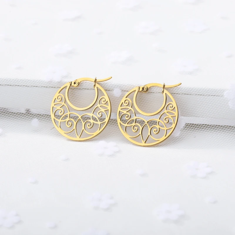 Круглая Геометрическая круглая серьга из нержавеющей стали полый сексуальный