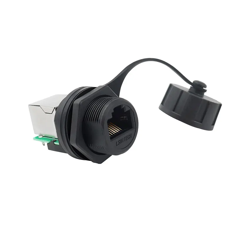 Waterproof Industrial Cat5 8P8C Aviation Male Plug Female Socket Ethernet Network RJ45 Connector Adapter 20.8 hole |