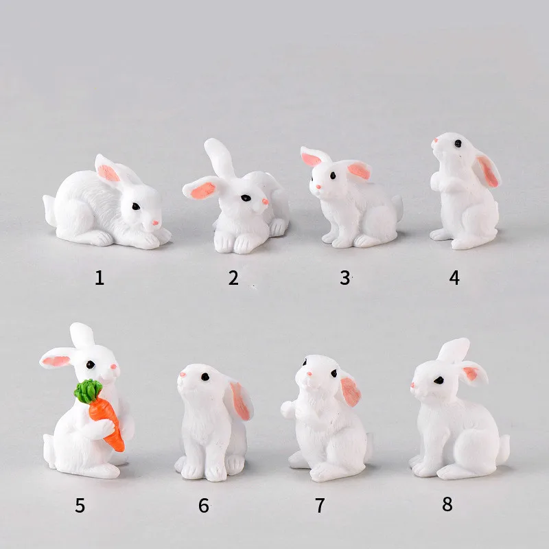 Милый кролик миниатюрный из смолы ручная работа подарок миниатюрное украшение