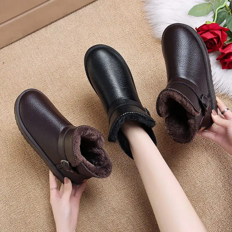 

Waterproof Snow Boots For Women Plus Size 36-44 Botas Mujer Winter Women Boots Slip On Warm Cotton Shoes Female Ankle Boots