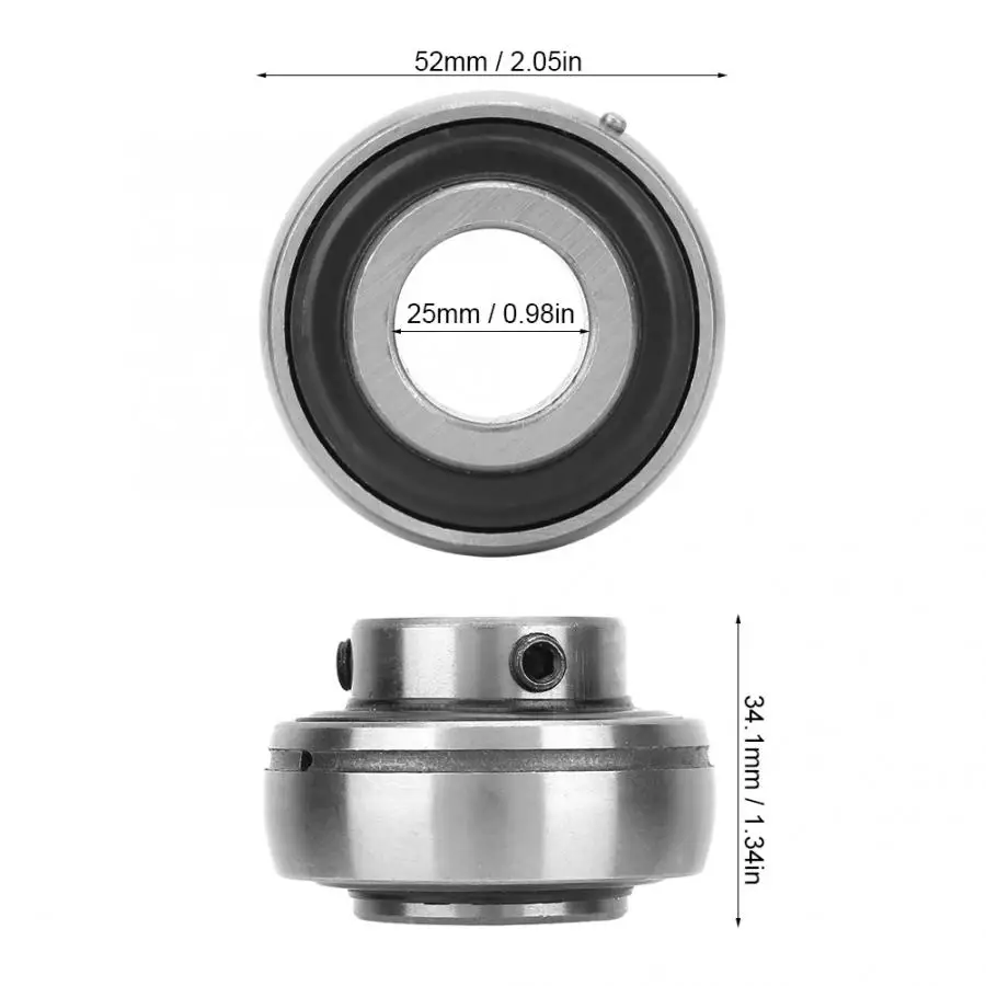 2 шт шарикоподшипник стальной подшипник UC205/UC205-14/UC205-15/UC205-16 0.98x2.05x1.34in для различных машин