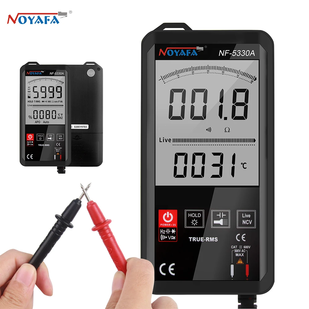 

Noyafa NF-5330A Digital Multimeter Counts LCD Color Display DC AC Voltage Capacitance Diode Meter Continuity Tester