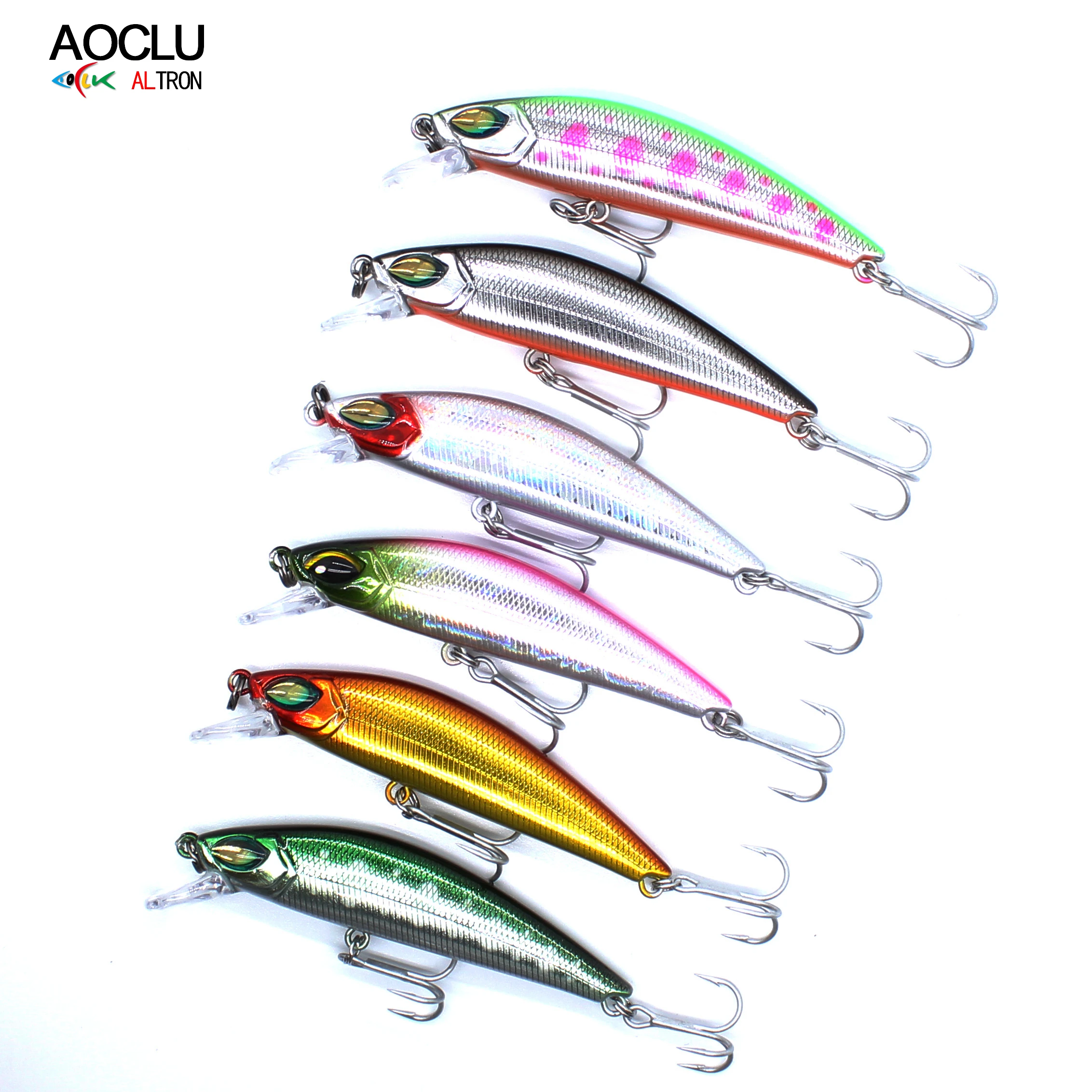 

AOCLU wobblers Super Quality 6 Colors 63mm 7.9g Hard Bait Minnow Shad Crankbait Fishing lure Bass Fresh Salt water tackle
