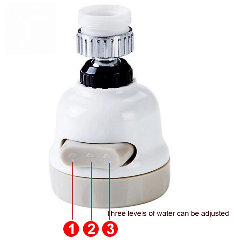 

Adjusting Tap Kitchen Faucet Shower Head 360 Rotate Filtered Replacement Water Saving Splash Regulator Nozzle Faucet Accessories