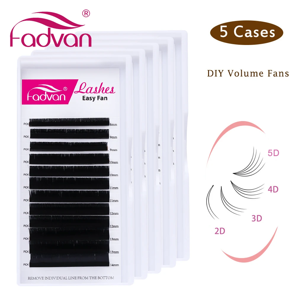 5 чехлов/набор легкие веерные растущие ресницы из искусственной норки Fadvan DIY