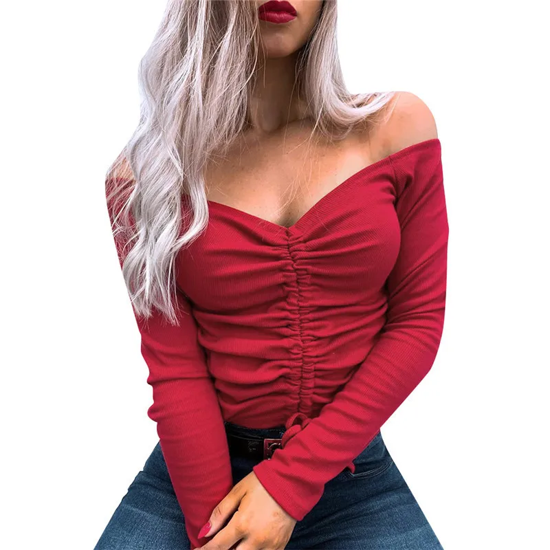 

Кроп-топ женский с длинным рукавом, пикантная модная облегающая короткая футболка на шнуровке, однотонный черный белый повседневный уличны...