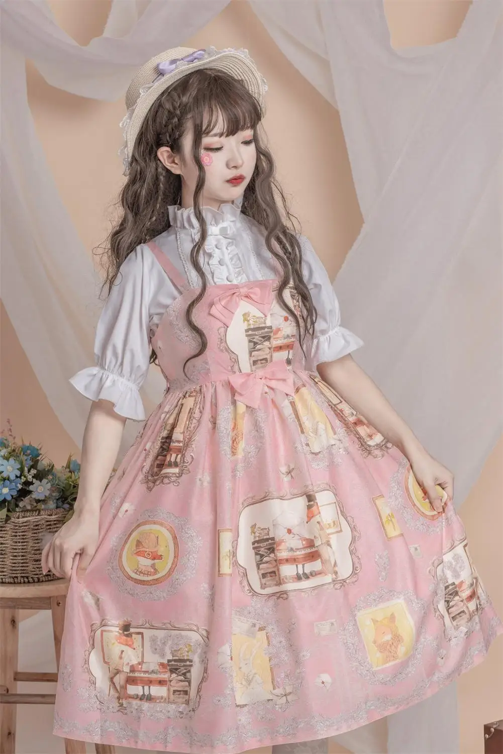 

Винтажное кружевное платье с бантом, милое Мягкое платье с высокой талией в стиле принцессы, викторианского стиля, готическое платье лолиты...