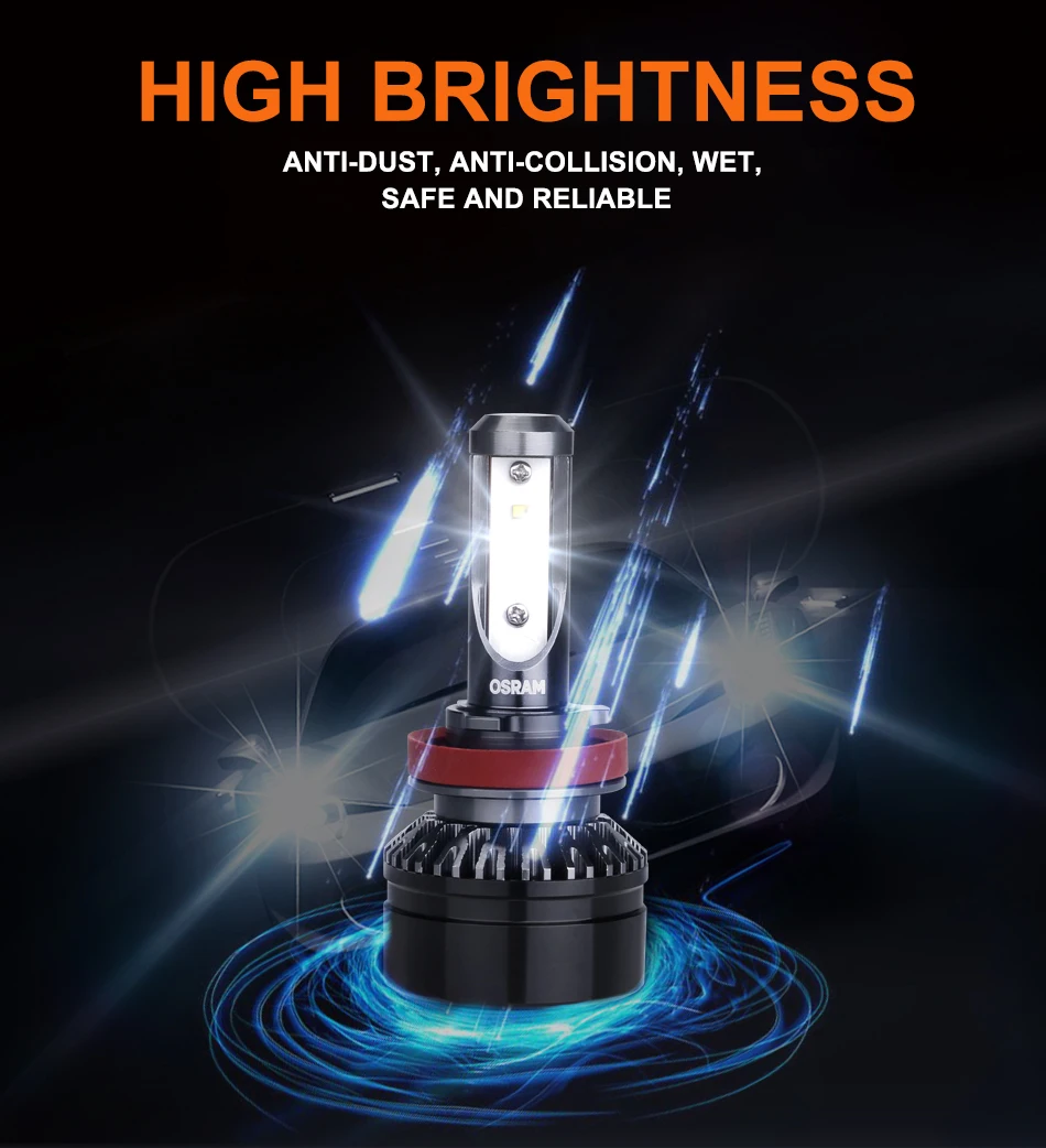 Osram+ 50% яркость H11 H9 светодиодный автоматический передний противотуманный фонарь 6000K Белый Мини Автомобильный противотуманный фонарь фара лампа H11 H9 с внешним Драйвером