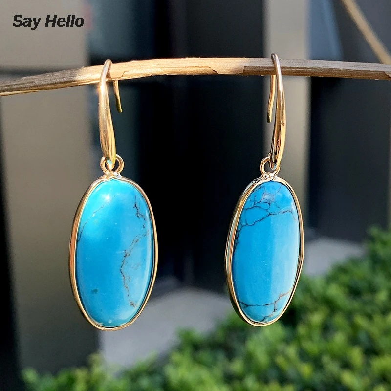 Скажите Привет Ретро Этническая натуральная бирюза акриловый опал