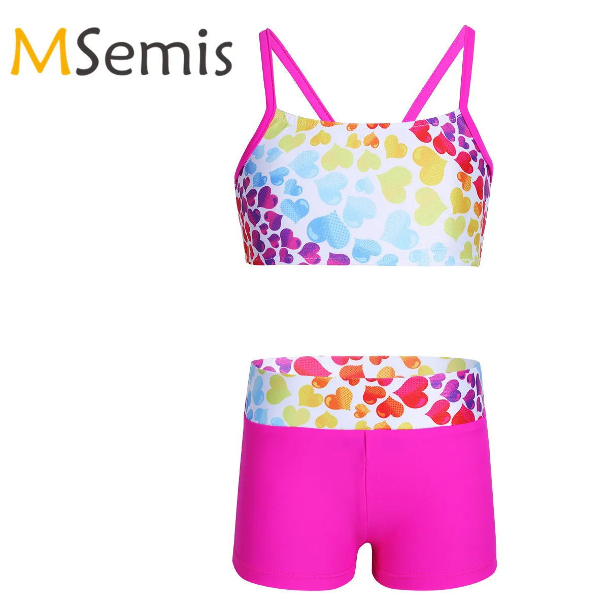 Купальник-танкини для девочек гимнастический купальник в форме сердца