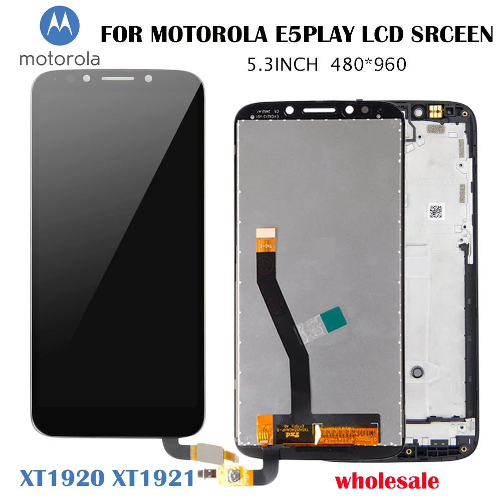

5.3-inch MOTOROLA E5 play LCD with touch panel screen digitizer assembled XT1920 XT1921 display with frame