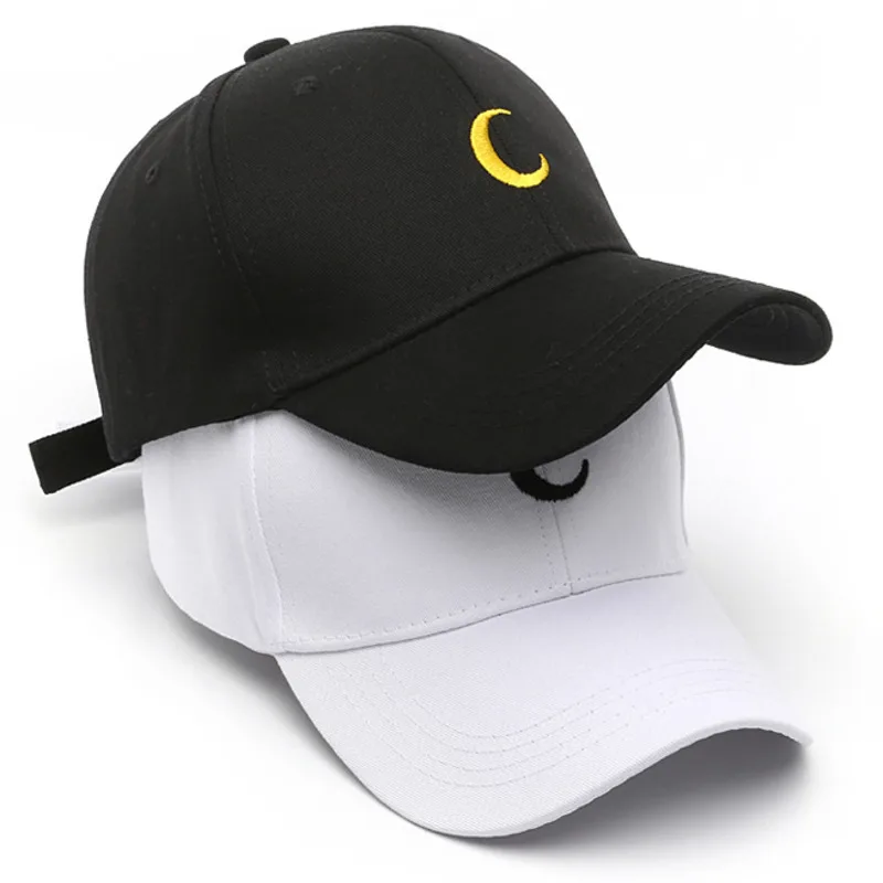 

2021 New Sailor Moon Crescent Dad Hat Embroidered Baseball Cap Harajuku Soft Sister Moon Wholesale Snapback Caps Sun Hat Lovers