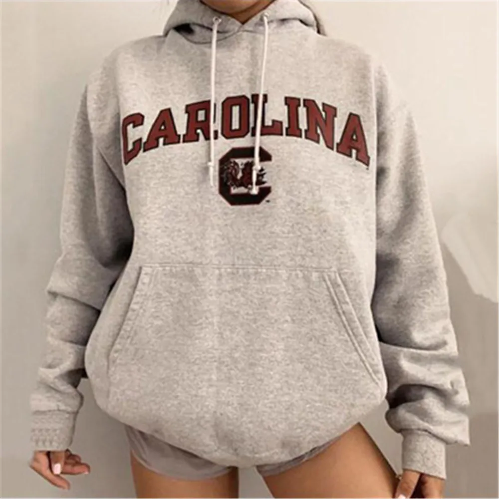 

Letter Printing Oversized Sweatshirts Winter Hoodies Women Hooded Hip-hop Streetwear Retro Clothes Casual Pullovers Sweatshirt