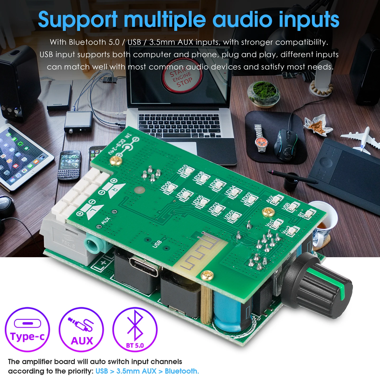 Плата цифрового усилителя Douk Audio HiFi 2 0 каналов миниатюрный приемник Bluetooth 5