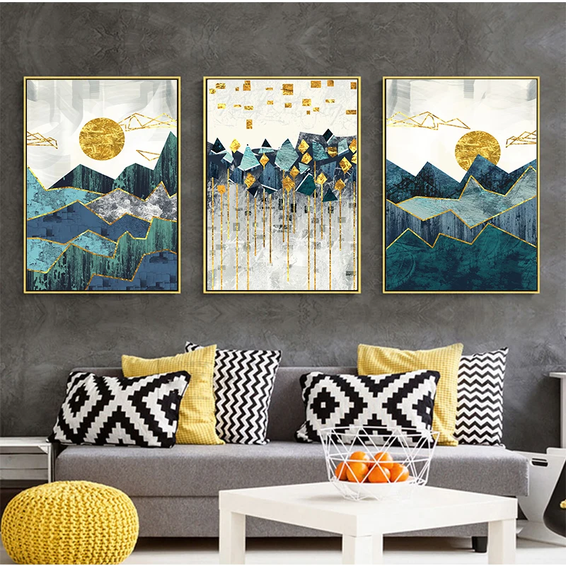 Настенная картина в скандинавском стиле с абстрактным геометрическим