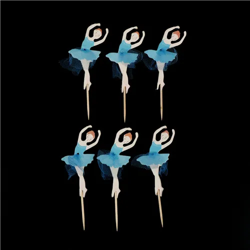 24 шт./компл. с днем рождения балерины Феи кекс Топпер выбирает Кружева Танцы