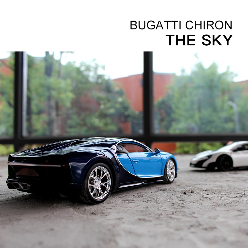 Welly 1:24 Bugatti chiron синий автомобильный брелок для автомобильных ключей имитационная