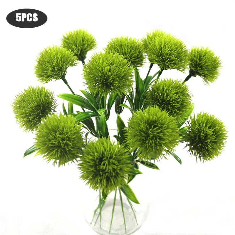 

5PCS Dandelion Flowers Home Decorative 28cm plastic fake Artificial Flowers For Home party Wedding green real touch Decor