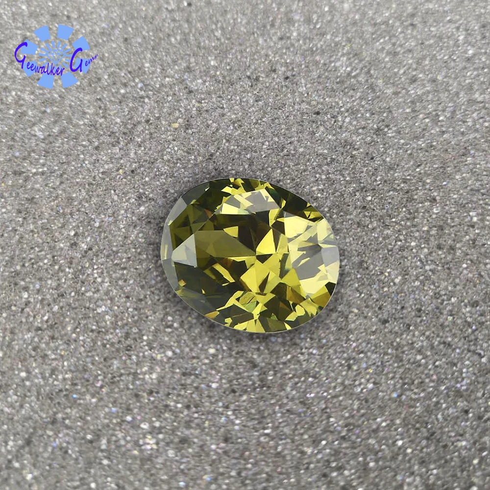 Высокое качество драгоценных камней AAA оливково зеленый цвет овальной формы