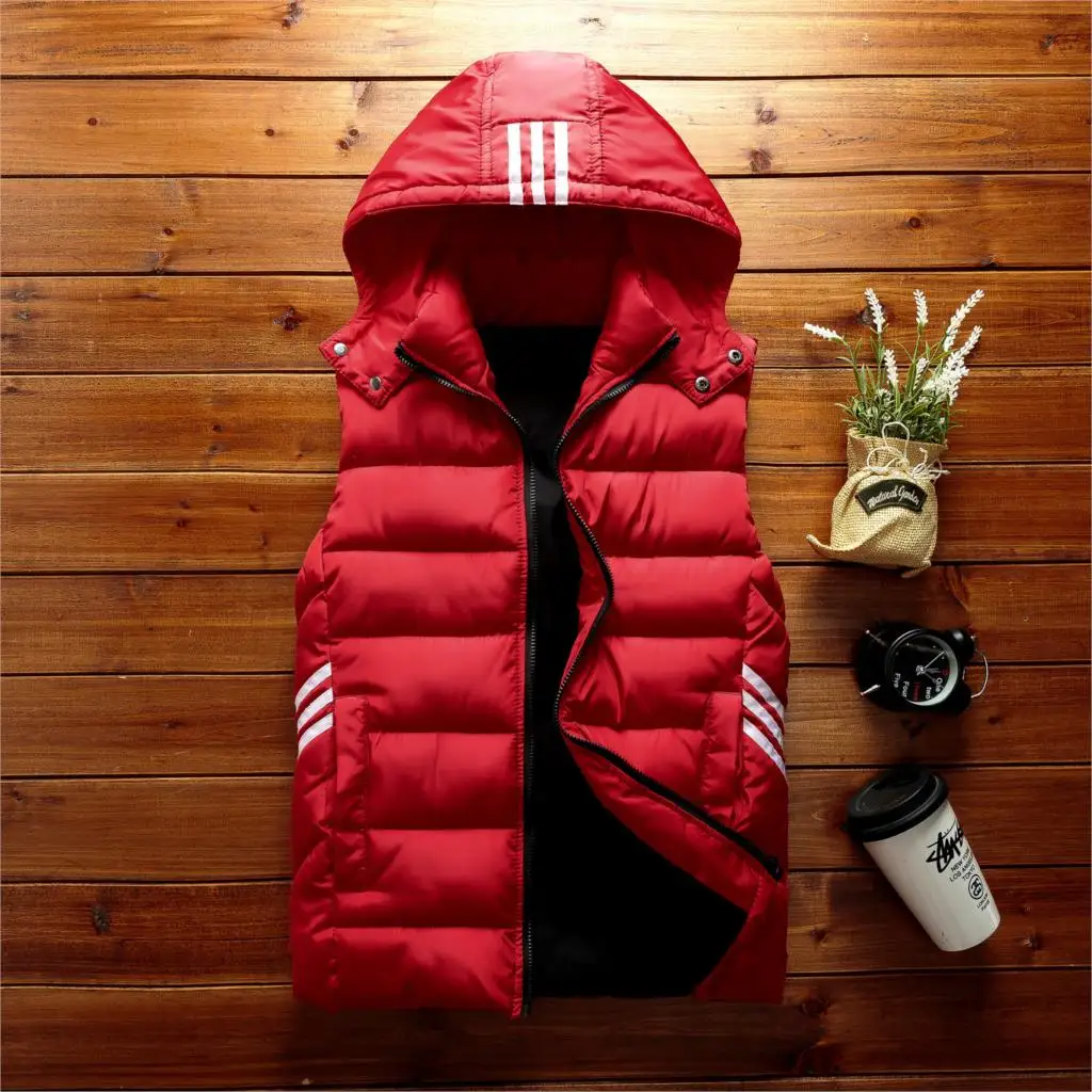 Winter Men Cotton Vest Teens Sleeveless Warm Jacket Male Slim Fit Thick Vest Outerwear