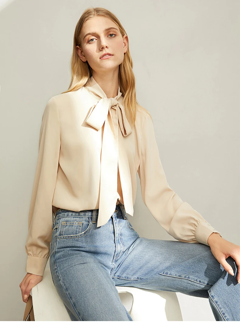 Amii's minimaly Design Feel Small for профессиональные женские шифоновые рубашки осень Повседневный свободный пояс рубашки