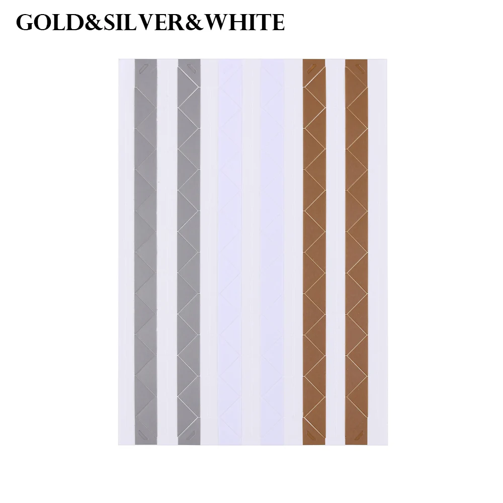 Gold-Silver-White 102 шт/Лист красочные самоклеющиеся ПВХ альбом фоторамки наклейки для фото угловые протекторы DIY ручной работы Скрапбукинг ремесла - Цвет: Gold-Silver-White