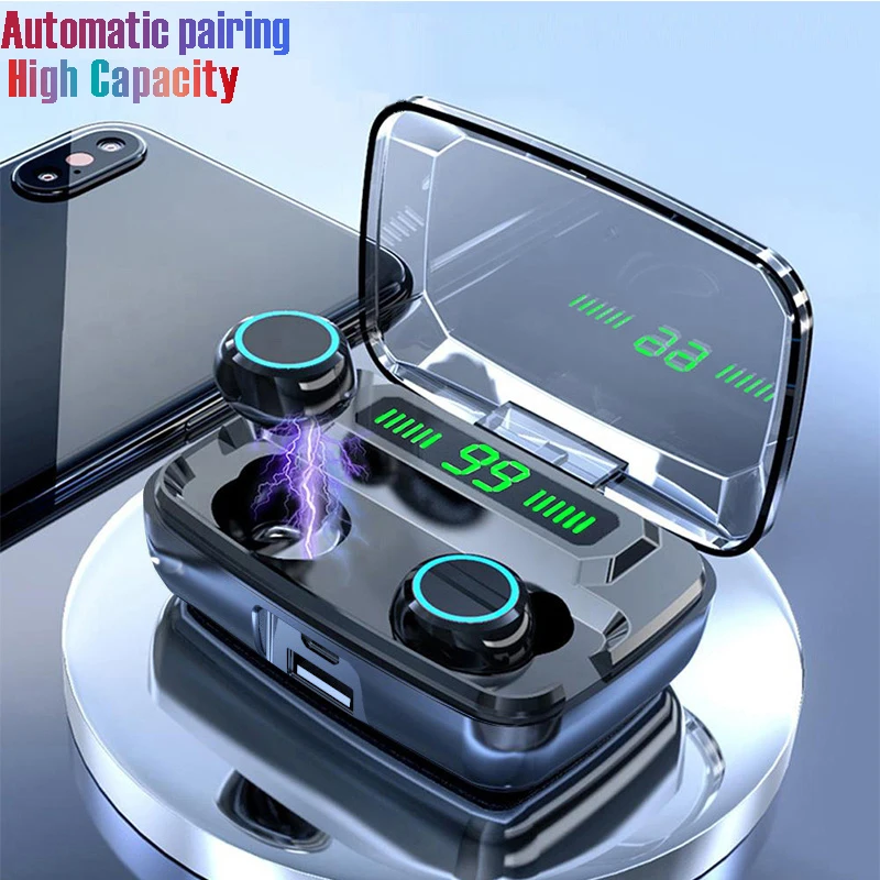 

New M11 TWS 5.0 Bluetooth Wireless Headset Smart Digital Display with Power Bank Touch Control Stereo Waterproof Noise-Reductio