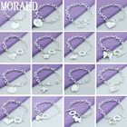 Браслет из серебра 925 пробы для мужчин и женщин, Классический круглый амулетный браслет с Микки-Маусом, бижутерия