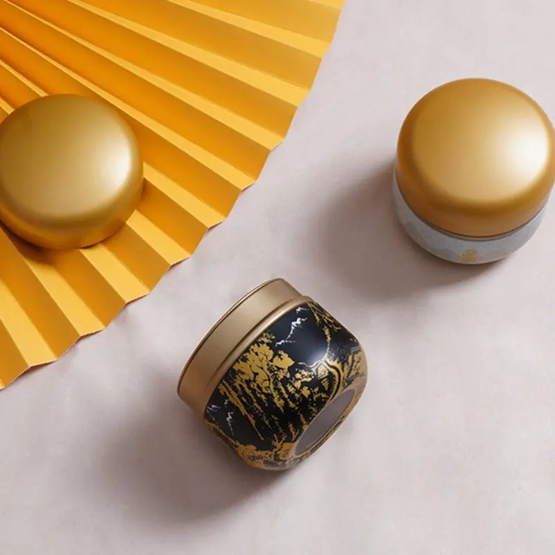 

Norbi Storage Containers Mini Portable Coffee Bean Tinplate Sealed Tins Candies Cans Teaware Tea Caddies Tin Containers