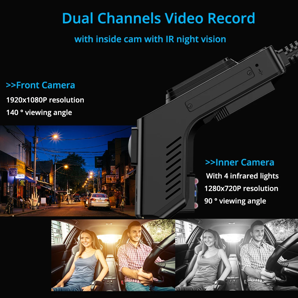 Скрытый Автомобильный видеорегистратор Bluavido 4G FHD 1080P с ИК ночным видением