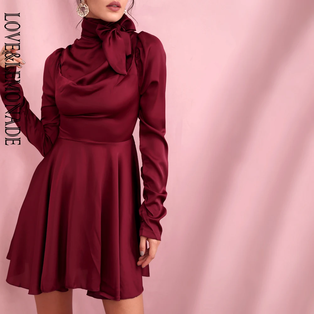 Платье LOVE &amp LEMONADE LM81660 весеннее эластичное платье из искусственного шелка с