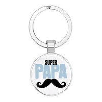 super papa keychain convex glass pendant keychain mens gifts fathers day series you are the best dad keychain gift