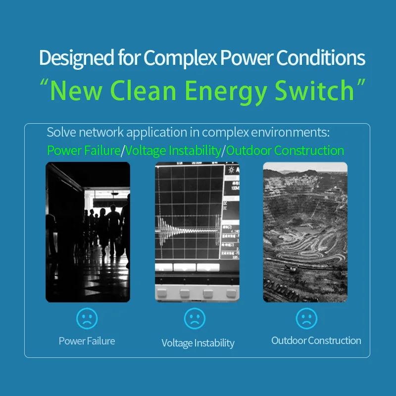 Промышленная сеть с питанием от солнечной энергии PoE одним портом SFP|Сетевые