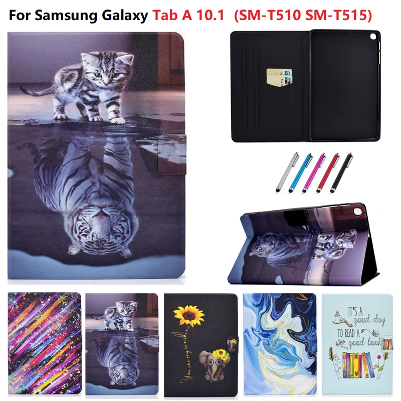 Тонкий чехол подставка для Samsung Galaxy Tab A 10 1 2019 дюйма|Чехлы планшетов и электронных