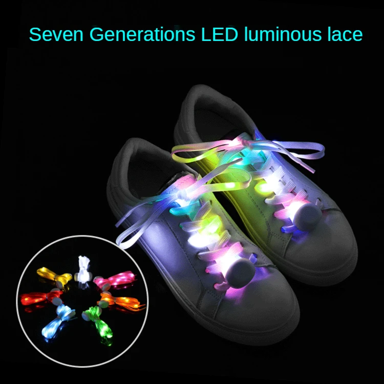 

Seven Generations of Led Light Luminous Shoelaces, Street Dance Night Running Flashing Shoelaces, Nylon Luminous Shoelaces