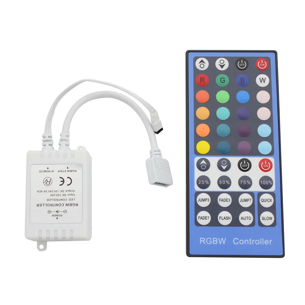 

LED Controller 4 Channels DC 12V-24V RGBW Dimmer 40Key 5Pins IR Remote Control For SMD 5050 RGBW RGBWW LED Strip Light